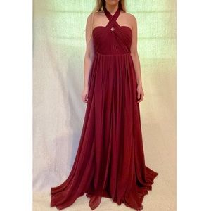 Deep Red Multi-Way Convertible Evening Dress